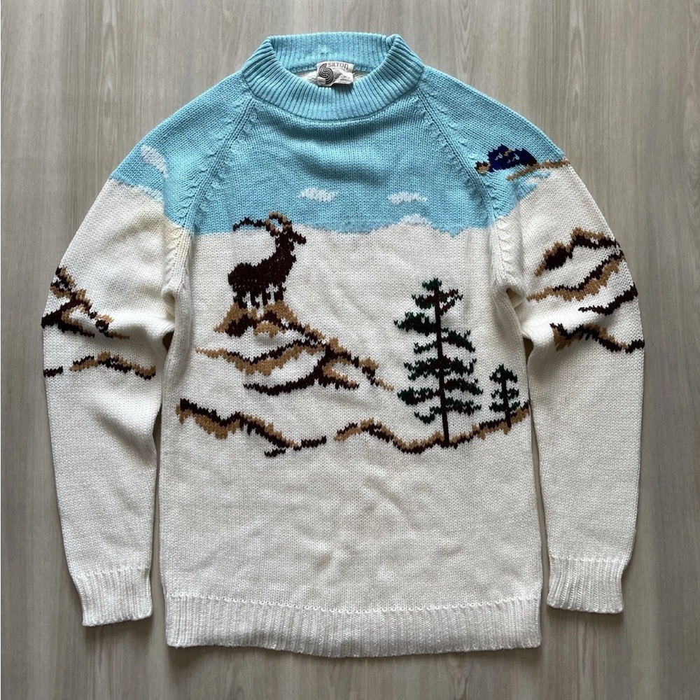 Vintage Silton California Sweater Mountain Ski Scene Knit Sweater
Sz Small - Picture 1 of 5